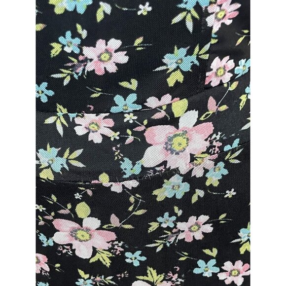 Floral Spaghetti Strap Dress With Lace Back High-Low Hem & Zip Closure - Picture 9 of 10